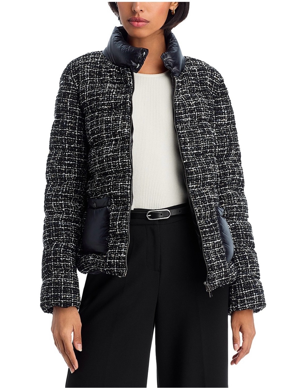 NWT HERNO Tweed Short Puffer Jacket